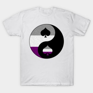 Paint Splatter Asexual Pride Yin and Yang Symbol T-Shirt